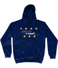 Load image into Gallery viewer, The 90s Vintage Navy + Gold Hoodie
